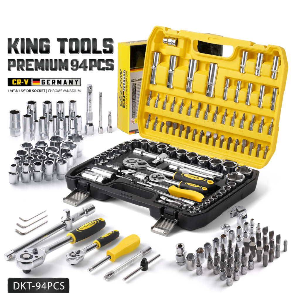 ชุดบ็อกซ์ DELTON รุ่น DKT-94PCS 1/4 , 1/2 นิ้ว แพ็ก 94 ชิ้น